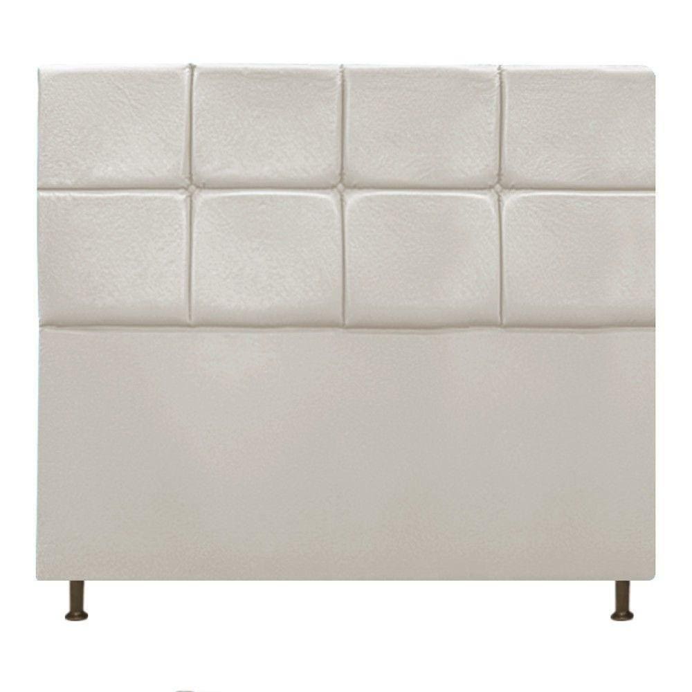 Cabeceira Estofada Damares 140 Cm Casal Suede Bege