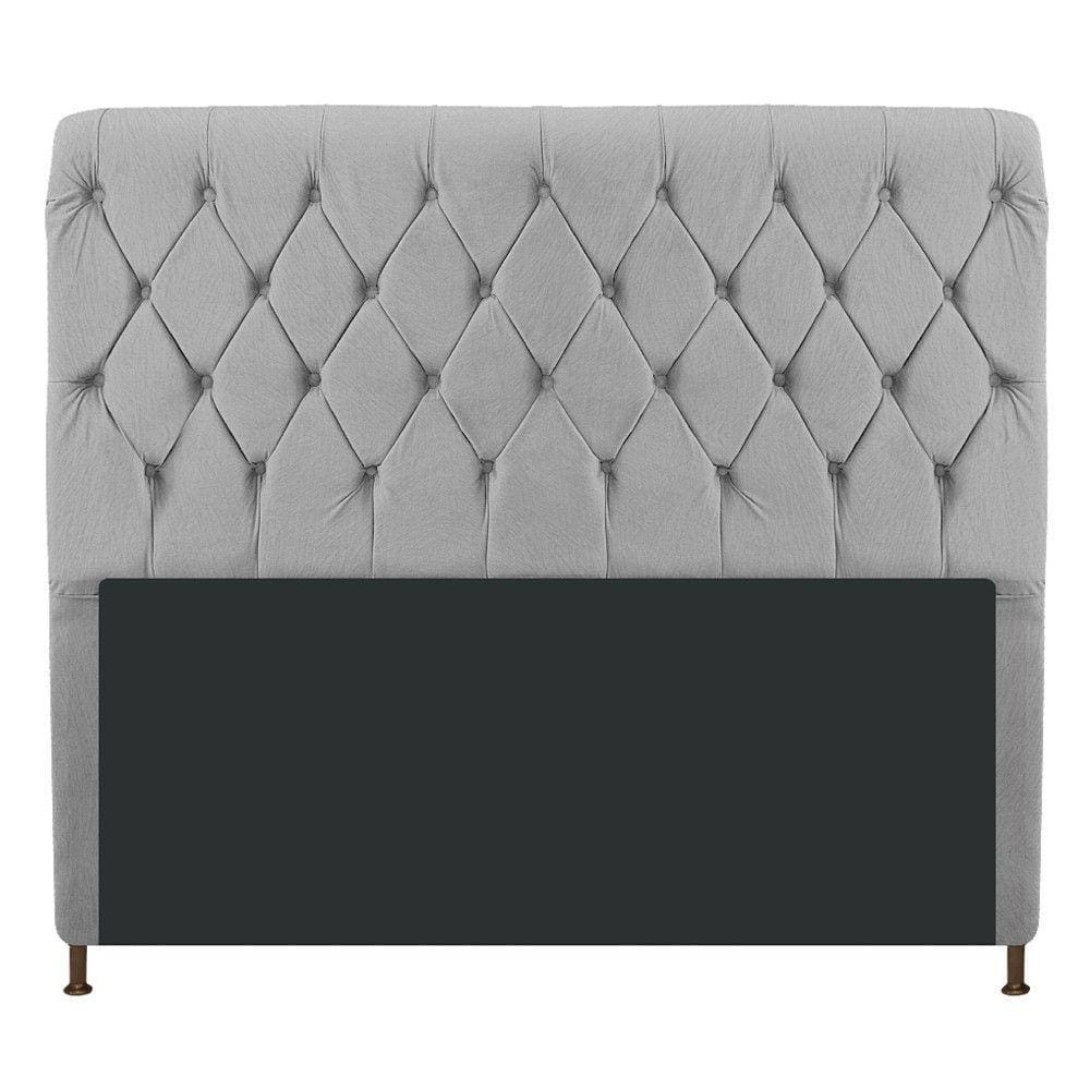 Cabeceira Estofada Cristal 195cm King Size Cinza