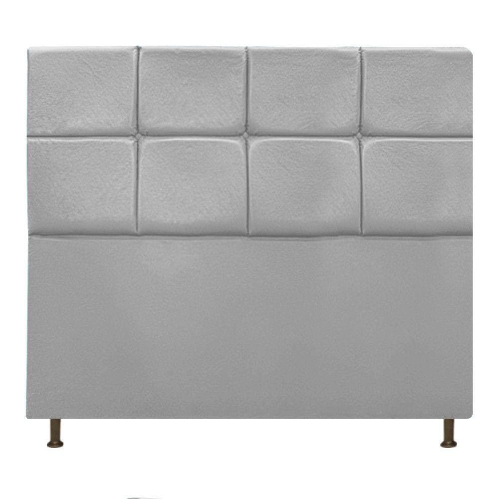 Cabeceira Estofada Damares 140 Cm Casal Suede Cinza