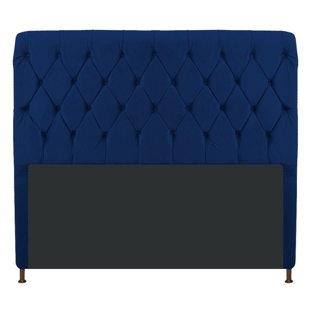 Cabeceira Estofada Cristal 140cm Casal Azul Marinho