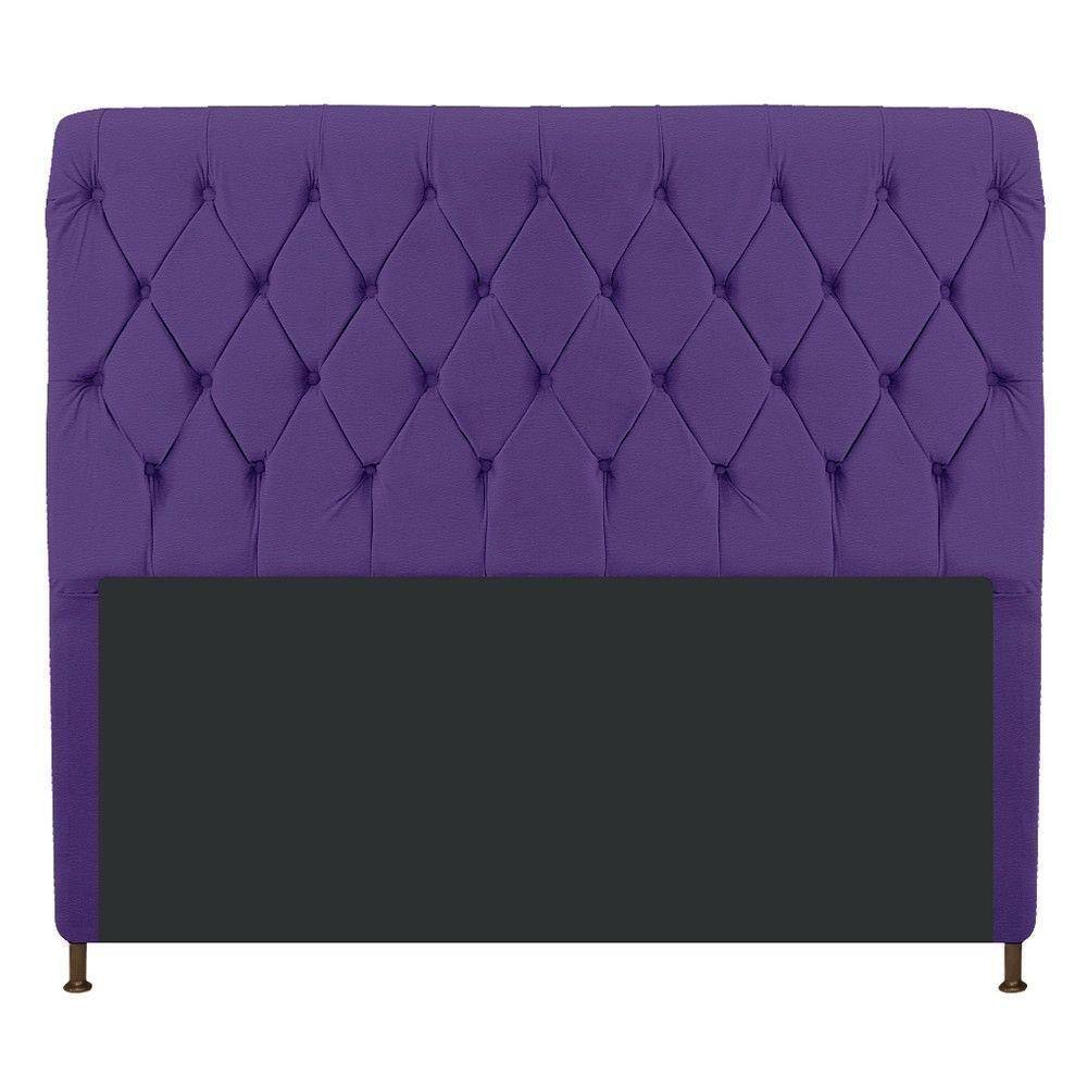 Cabeceira Estofada Cristal 140cm Casal Roxo