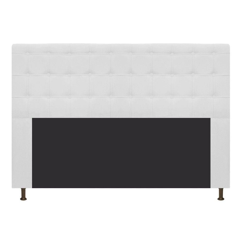 Cabeceira Estofada Dama 140cm Casal Suede Branco