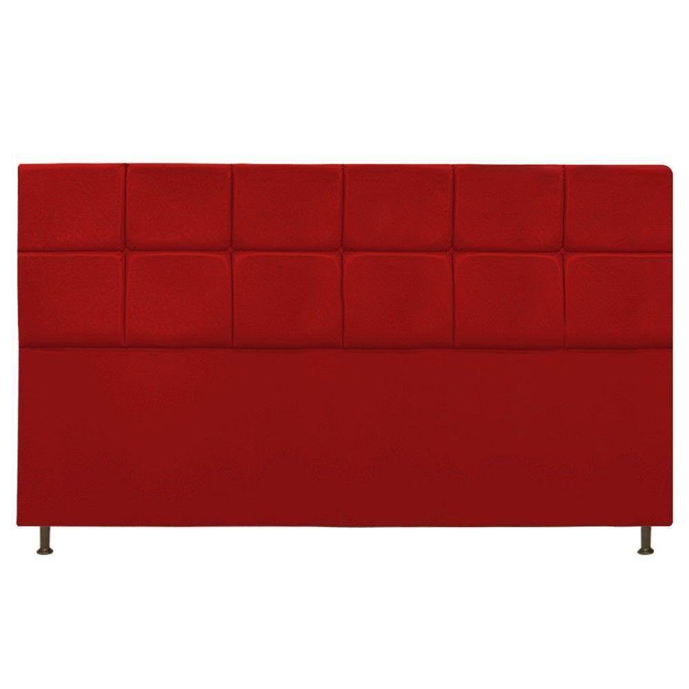 Cabeceira Estofada Damares 195 Cm King Size Vermelho