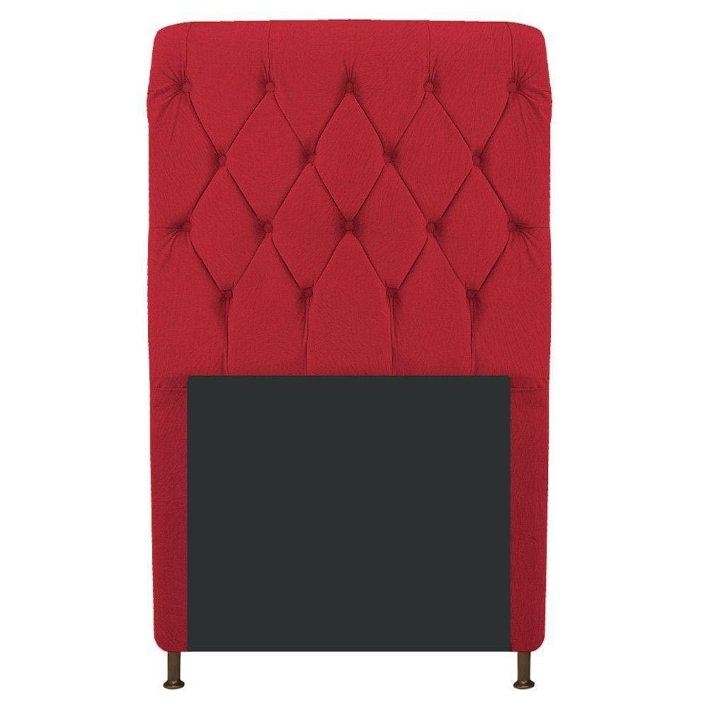 Cabeceira Estofada Cristal 90cm Solteiro Vermelho