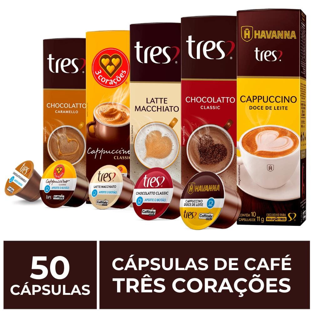 50 Cápsulas Três Corações Bebida Cremosa