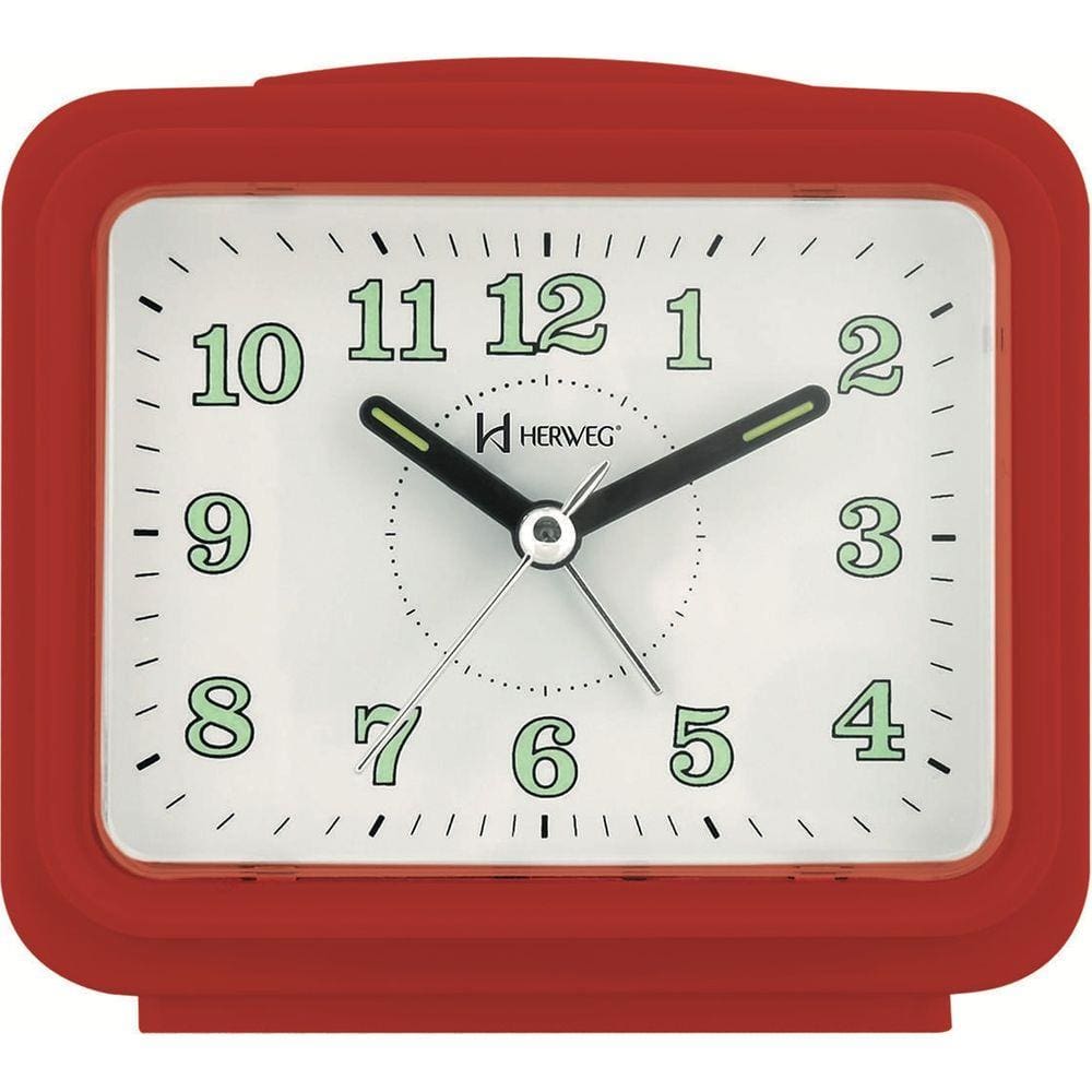 Despertador Herweg Quadrado Quartz Vermelho 2588-044