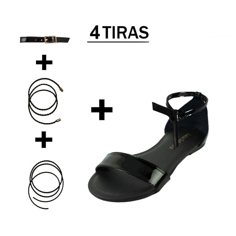 Rasteira Troca Tira Luiza Sobreira Verniz Preto Mod. 2025-2