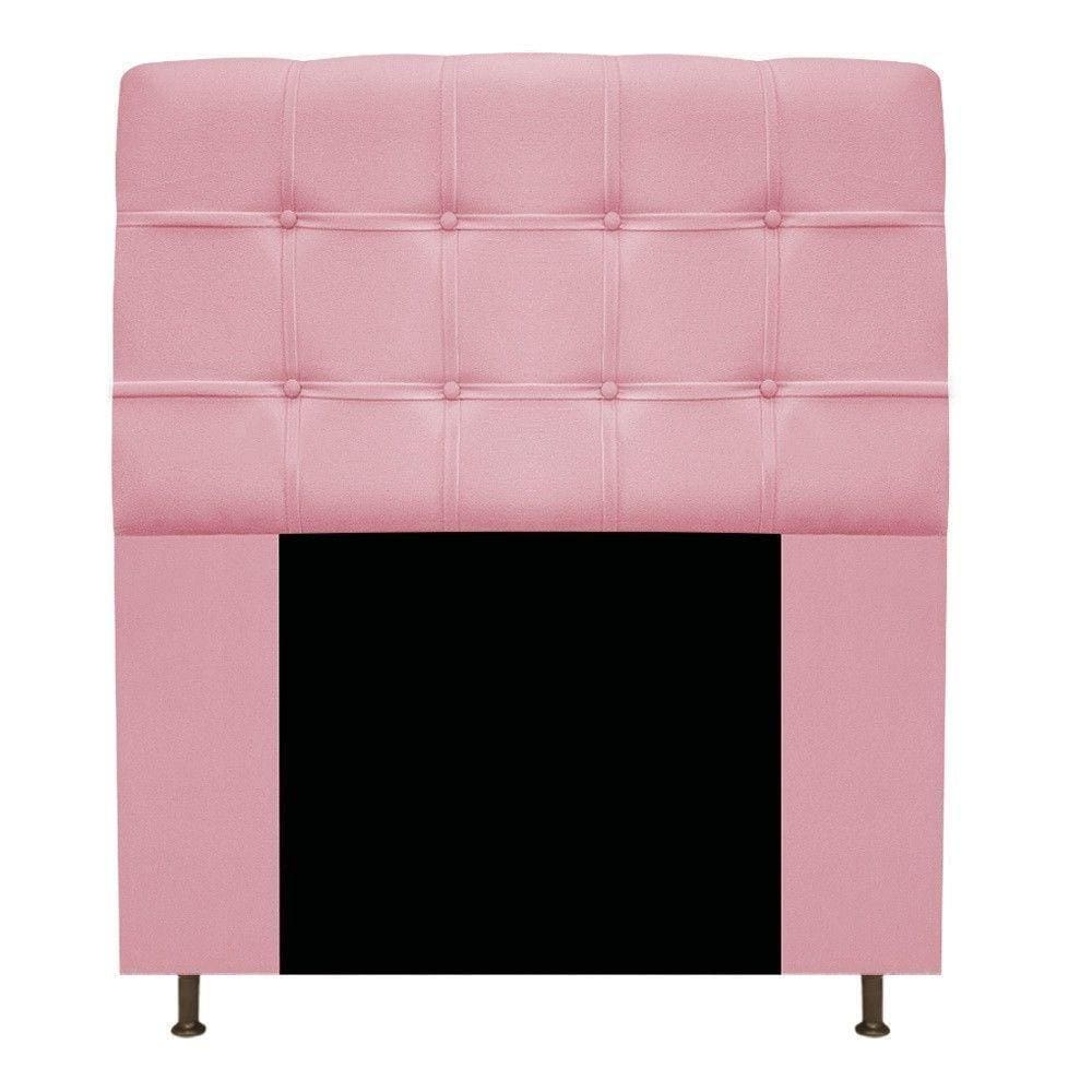 Cabeceira Estofada Mel 90 Cm Solteiro Suede Rosa Bebê