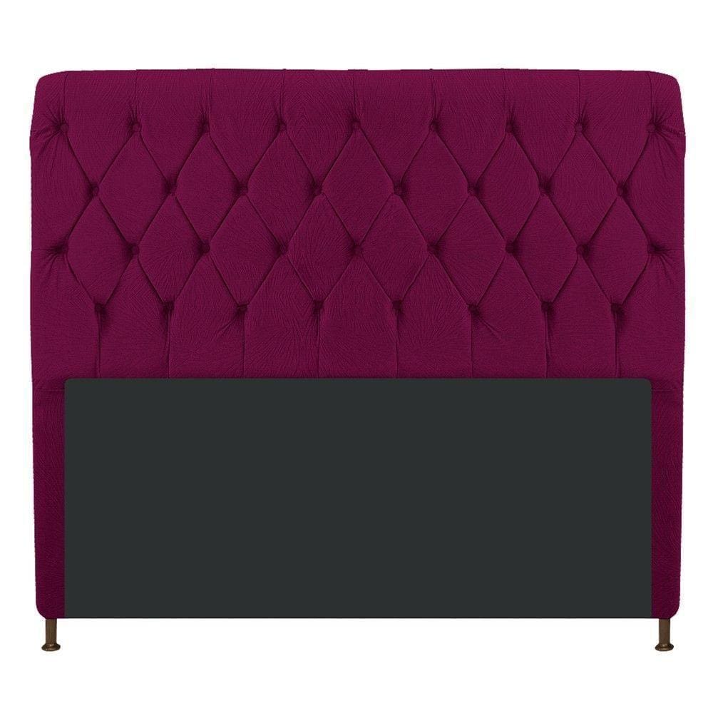 Cabeceira Estofada Cristal 140cm Casal Bordô