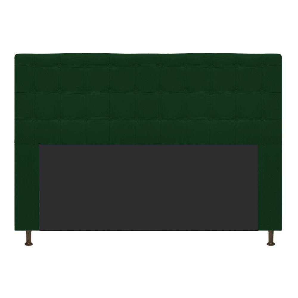 Cabeceira Estofada Dama 140cm Casal Suede Verde