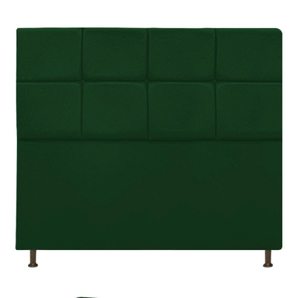 Cabeceira Estofada Damares 140cm Casal com Botonê Verde