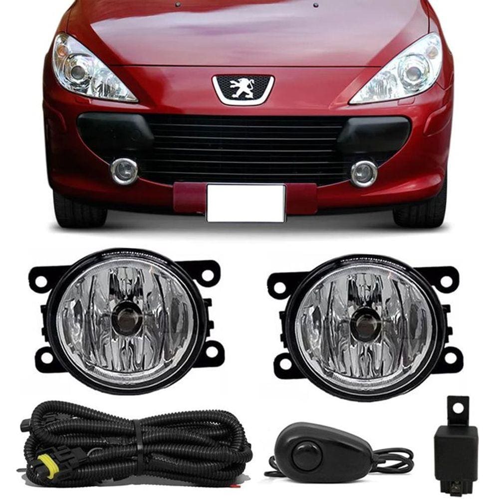 Kit Farol de Milha Neblina Peugeot 307 2007 2008 2009 2010 2011 2012 - Interruptor Alternativo