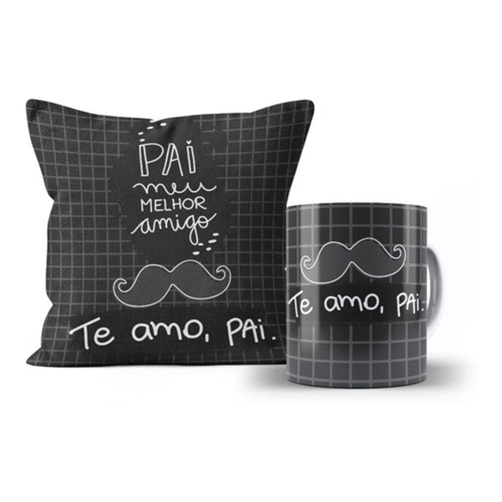 Presente Dia Dos Pais Kit Almofada + Caneca Personalizada