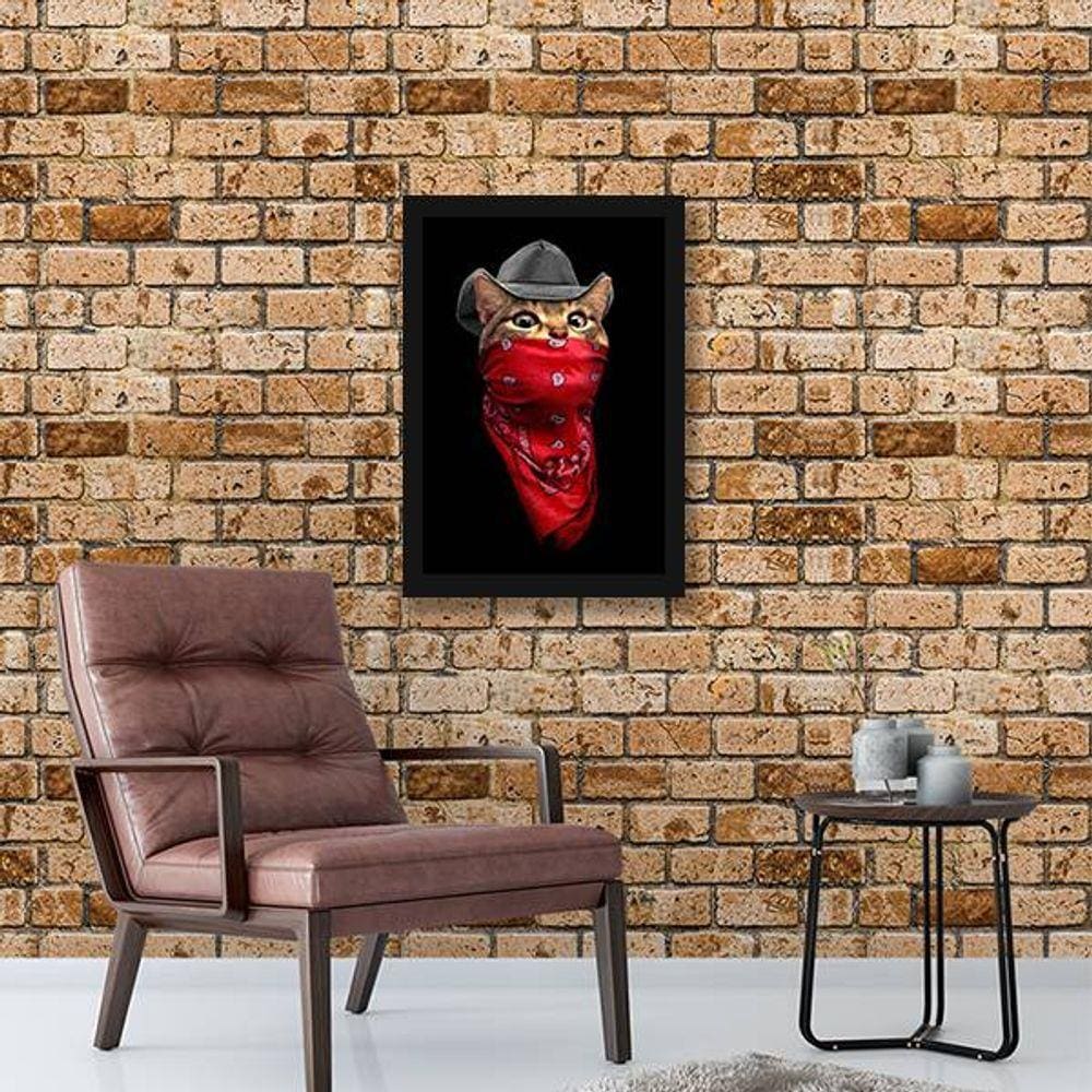 Quadro Decorativo Gato de Bandana