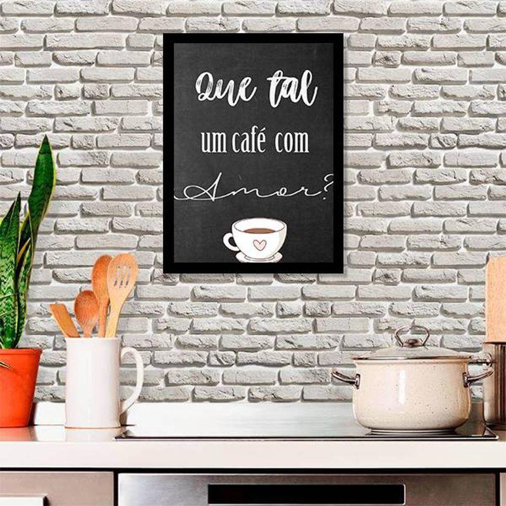 Quadro Decorativo Que Tal um Café Com Amor