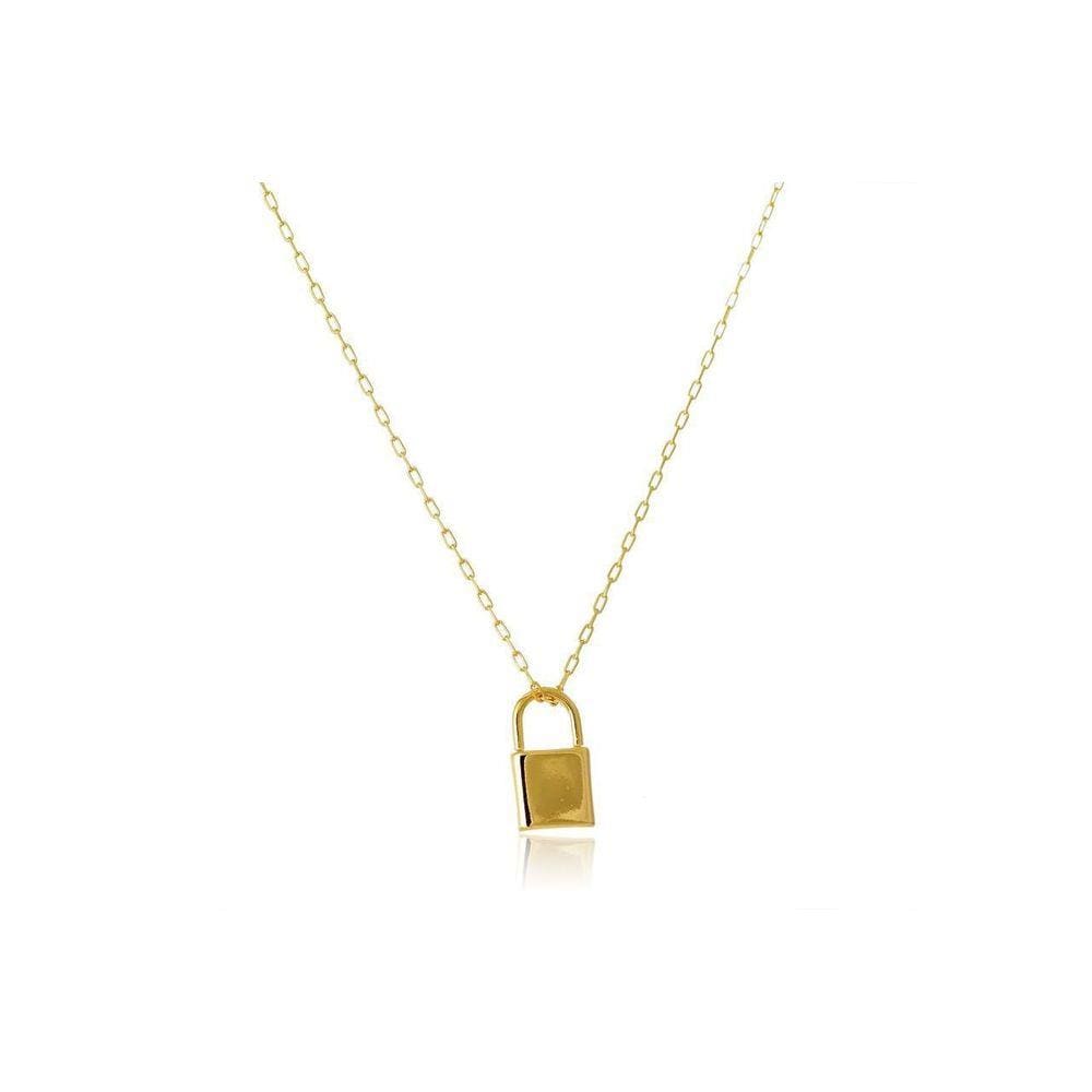 Colar Cartie Com Pingente De Cadeado Folheado Em Ouro 18K