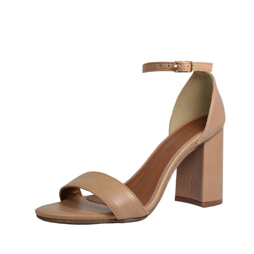 Sandália Salto Alto Grosso Luiza Sobreira Couro Nude Mod. 2063