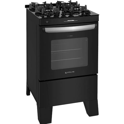 imagem-Fogão Atlas Agile Up Glass - 4 bocas - Preto - Bivolt