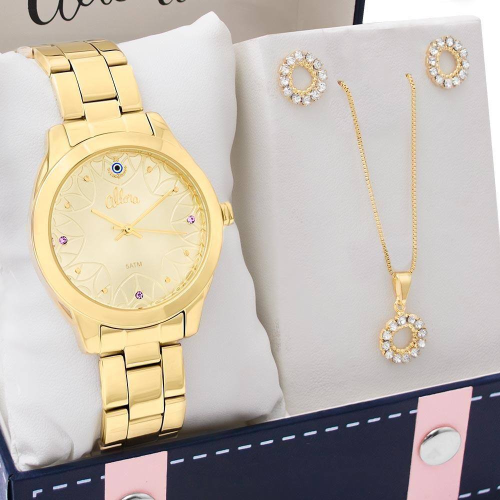 Kit Relógio Allora Feminino AL2035FKJ/K4T- ECLOCK