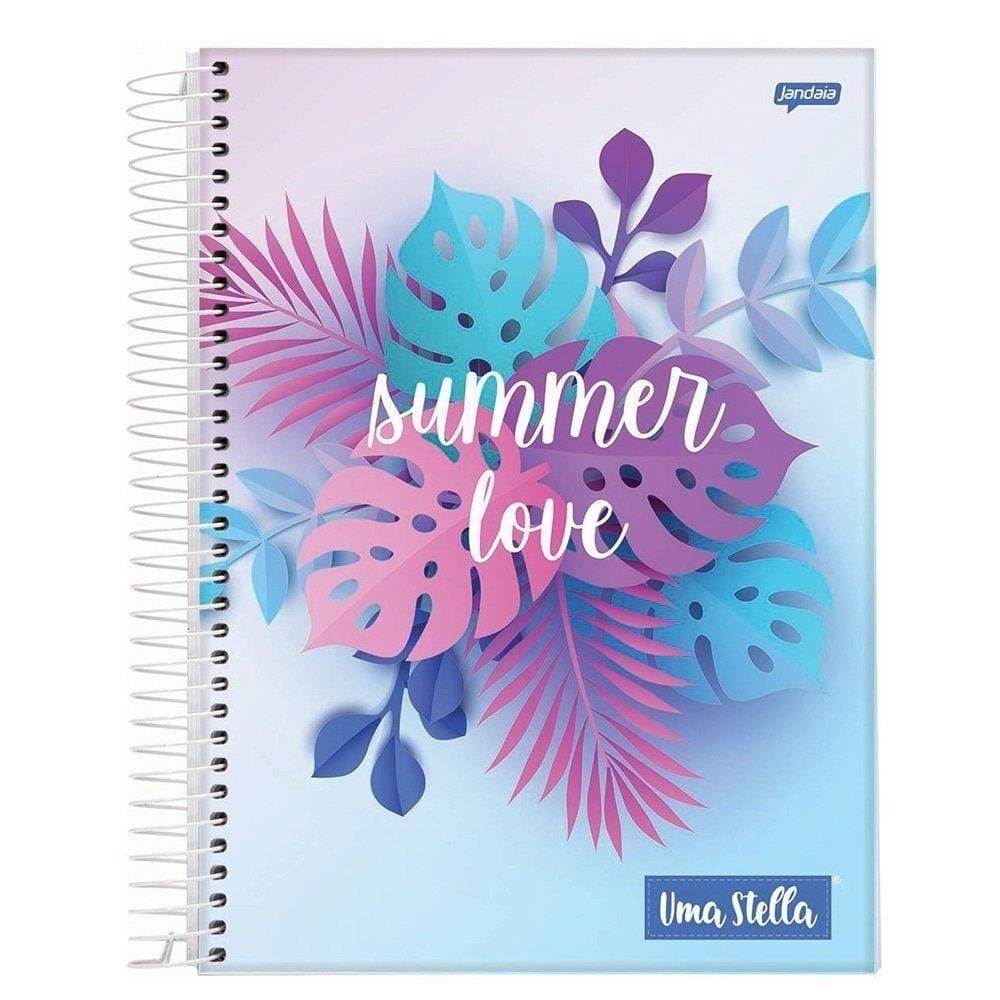 Caderno Espiral Jandáia Universitário Capa Dura, 12 Matérias, Stella, 192 Folhas - Embalagem com 4 Unidades