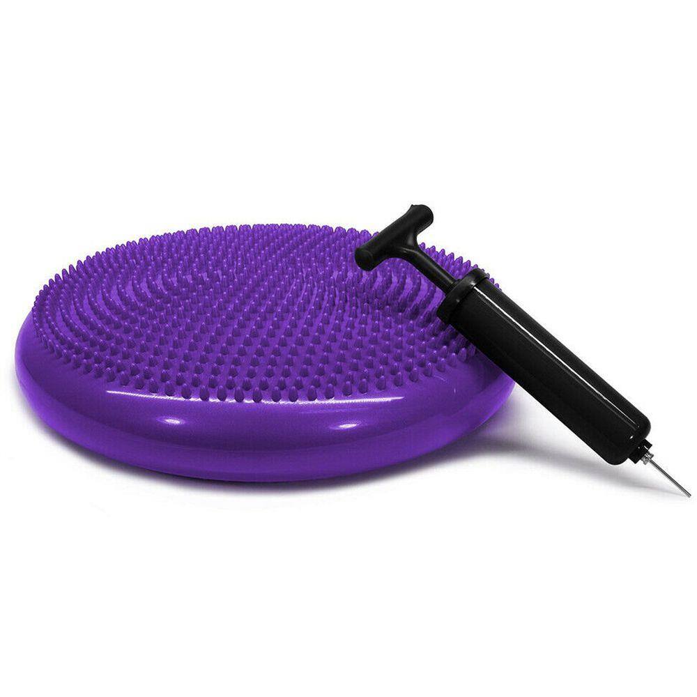 Disco Equilíbrio Inflável Balance Cushion Almofada Pilates 33cm com Bomba Roxo - GT895 Lorben