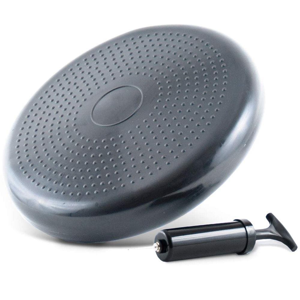 Disco Equilíbrio Inflável Balance Cushion Almofada Pilates 33cm com Bomba Cinza - GT895 Lorben
