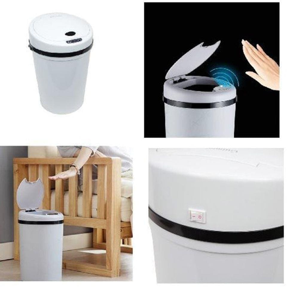 Lixeira Automatica 9 Litros Com Sensor De Abertura Grande Para Banheiro E Cozinha Branca Luxo