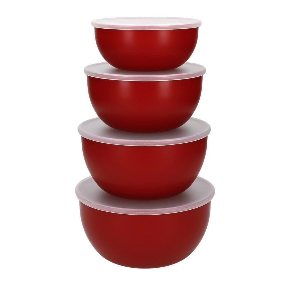 Conjunto De 4 Tigelas Com Tampa Kitchenaid - Vermelha
