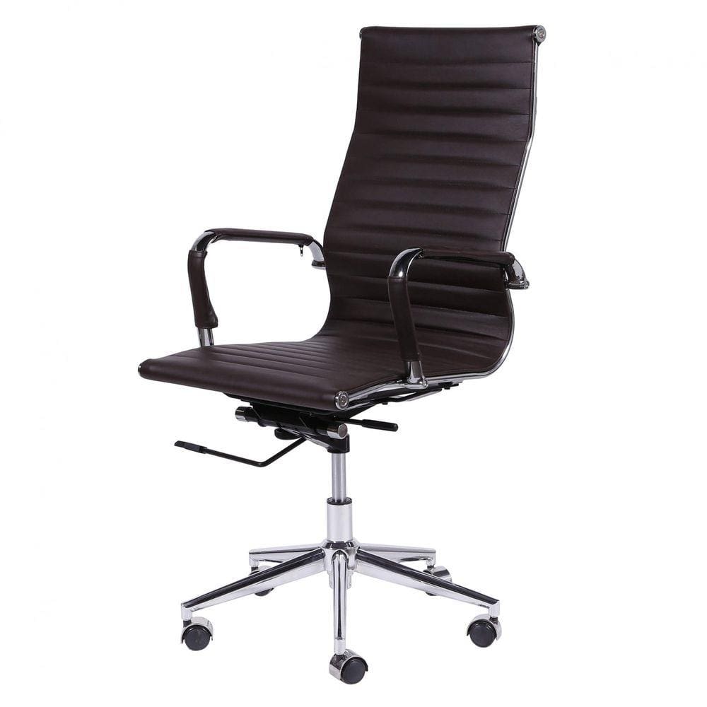 Cadeira para Escritório Alta Esteirinha Corino Base Rodizio 3301 OR Design