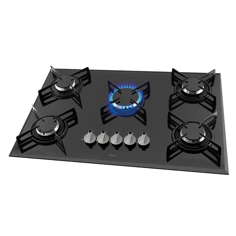 Cooktop a Gás 5 Bocas Philco Cook Chef 5, Bivolt, Preto