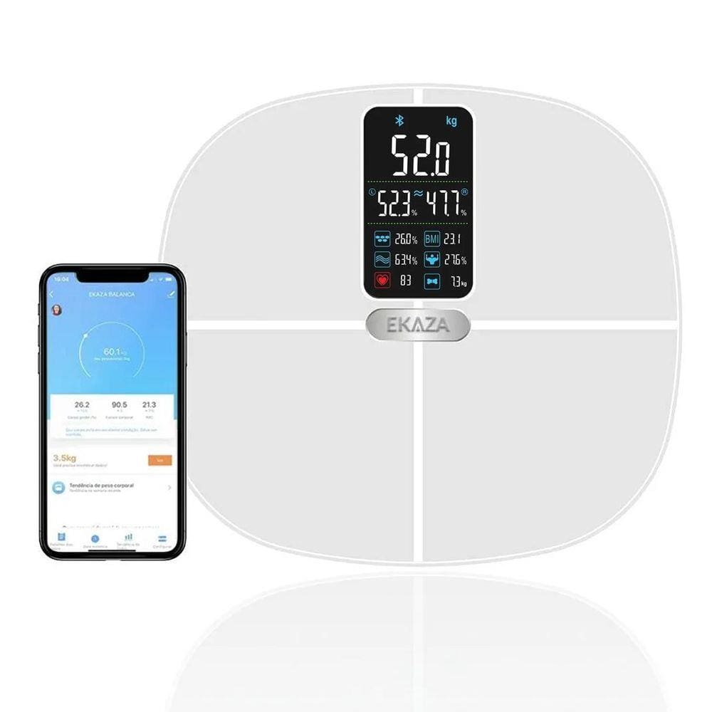 Balanca Bioimpedancia Com Frequencia Cardiaca Ekaza Ekwl-F1919b