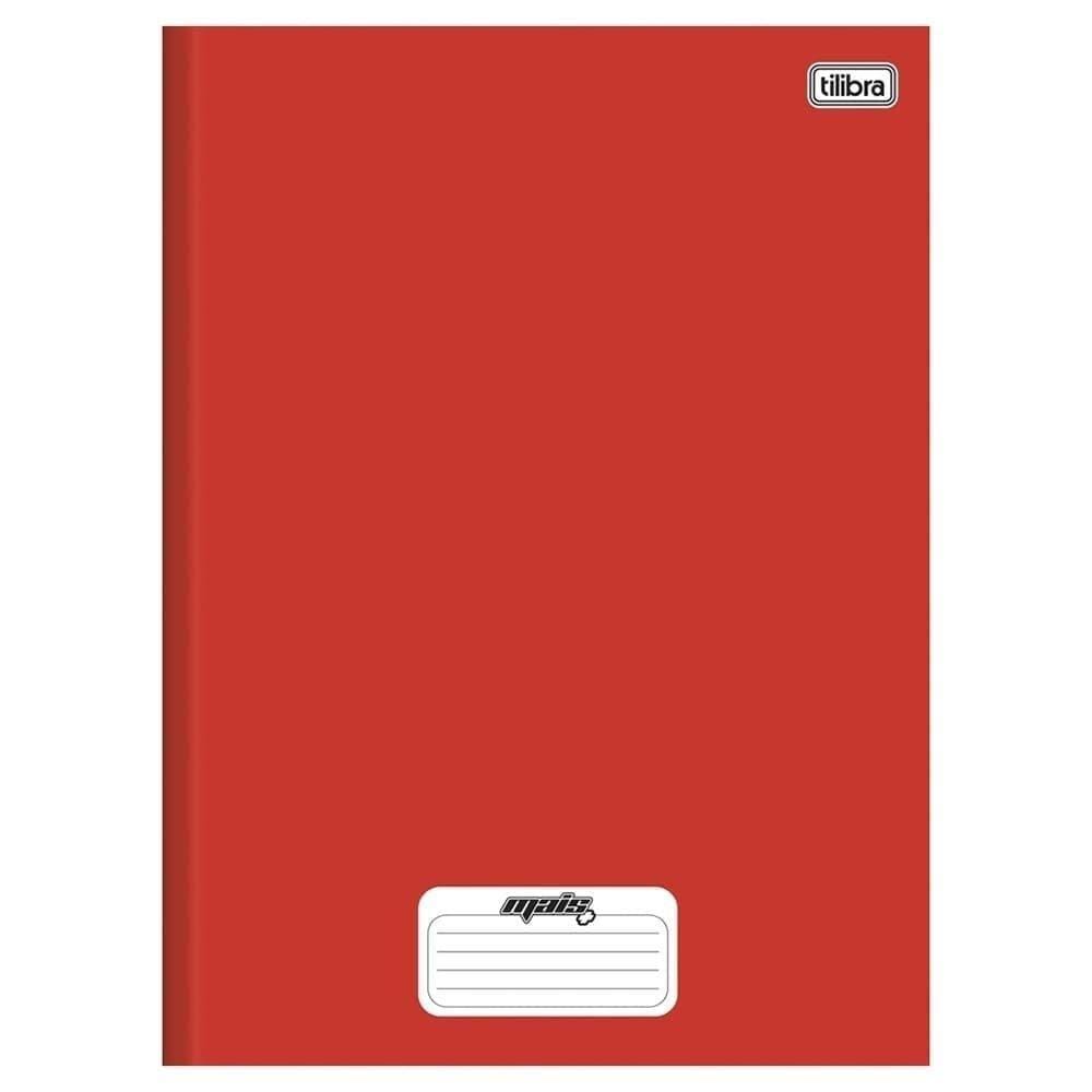 Caderno Costurado 1/4 Tilibra Capa Dura Mais+ Vermelho 48 Folhas Embalagem com 15 Unidades