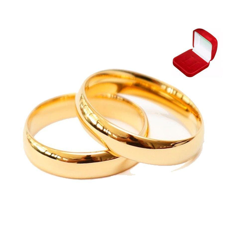 Par De Alianças Ouro 18k Banhada Casamento 4mm