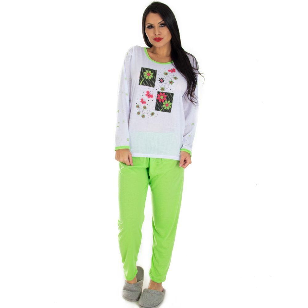 Pijama Manga Longa Feminino em Malha Suave PV | 159