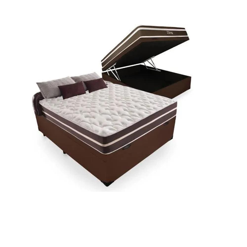 Cama Box Com Baú Casal + Colchão De Molas CLASSIC - Anjos - Superlastic 138cm