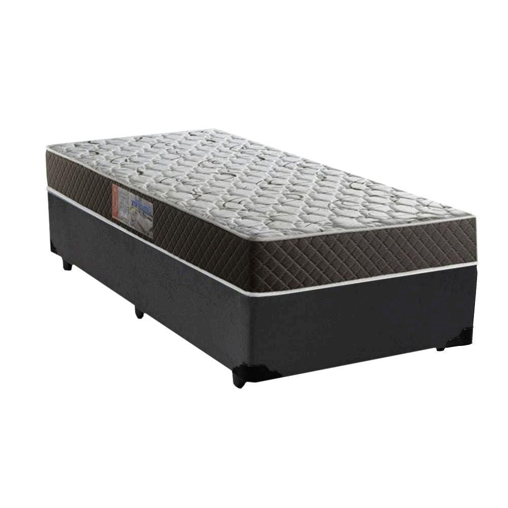 Cama Box Solteiro Colchão Mola Bonnel Acolchões + Box Sintético 60x88x188