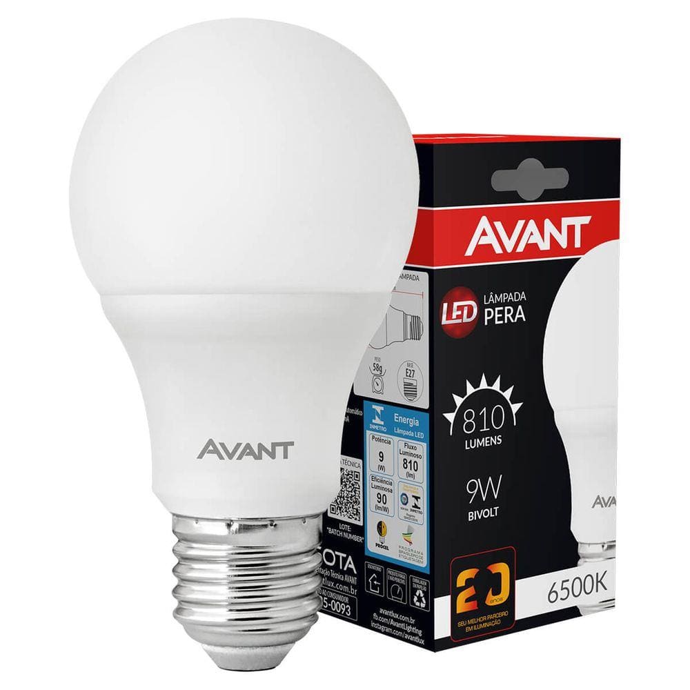 Lâmpada LED 9W Bulbo A60 - Avant