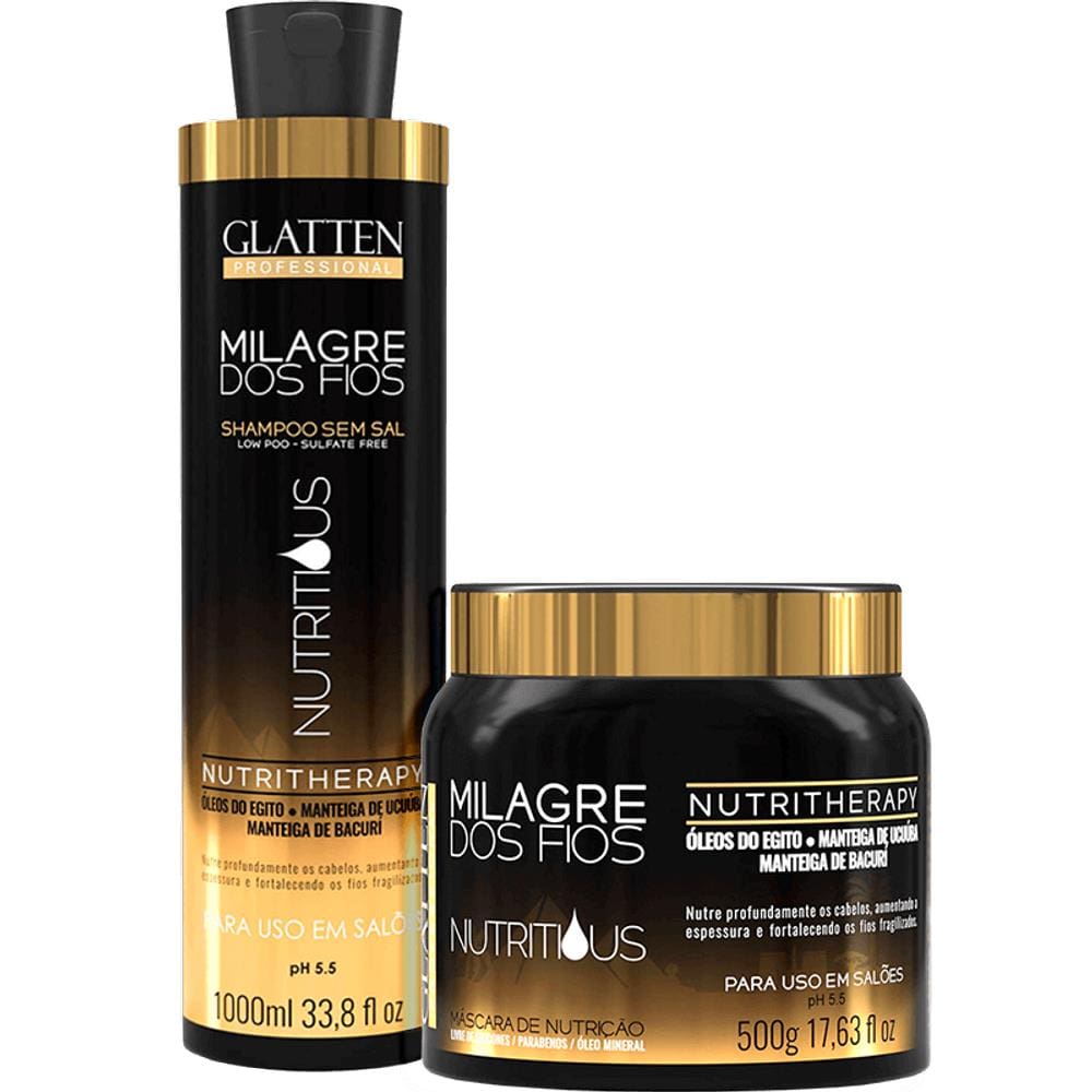 Glatten Professional Milagre dos Fios Nutritious - Kit Terapia de Nutrição (2 Produtos)