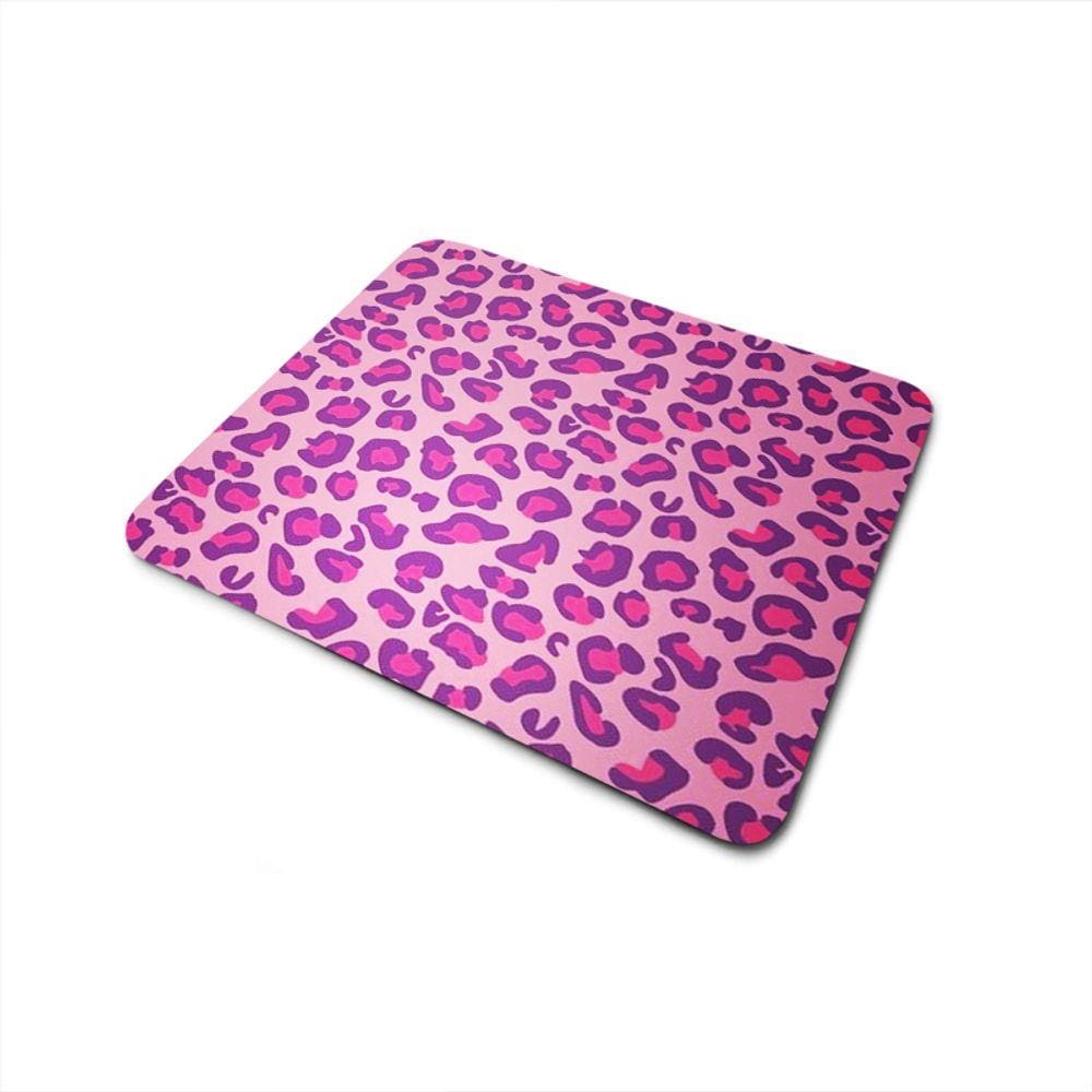 Mouse Pad Antiderrapante Efeito Onça Pintada Rosa