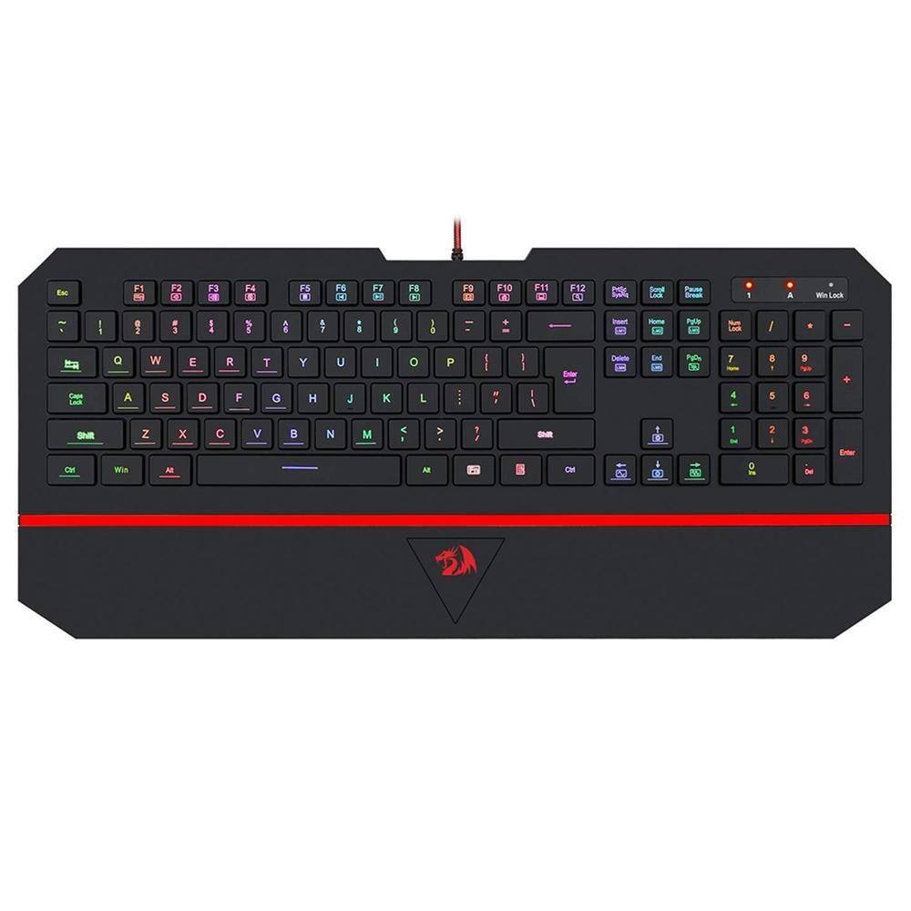 Teclado Membrana Gamer Redragon Karura 2 RGB Preto