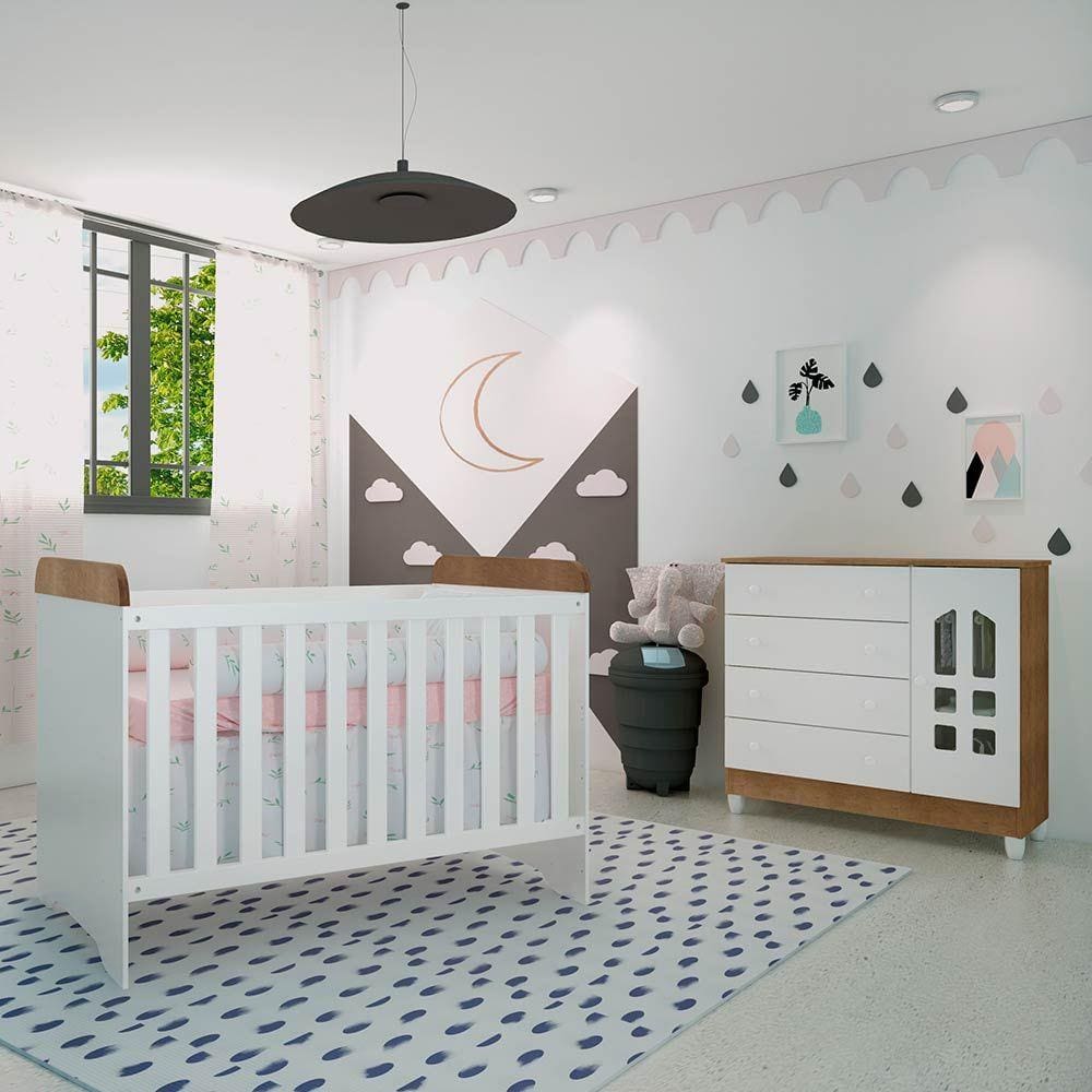 Quarto de Bebê Guarda Roupa Ariane Cômoda Fraldário Bianca Berço Gabrielle  com Colchão Carolina Baby - Quarto de Bebê Completo - Magazine Luiza