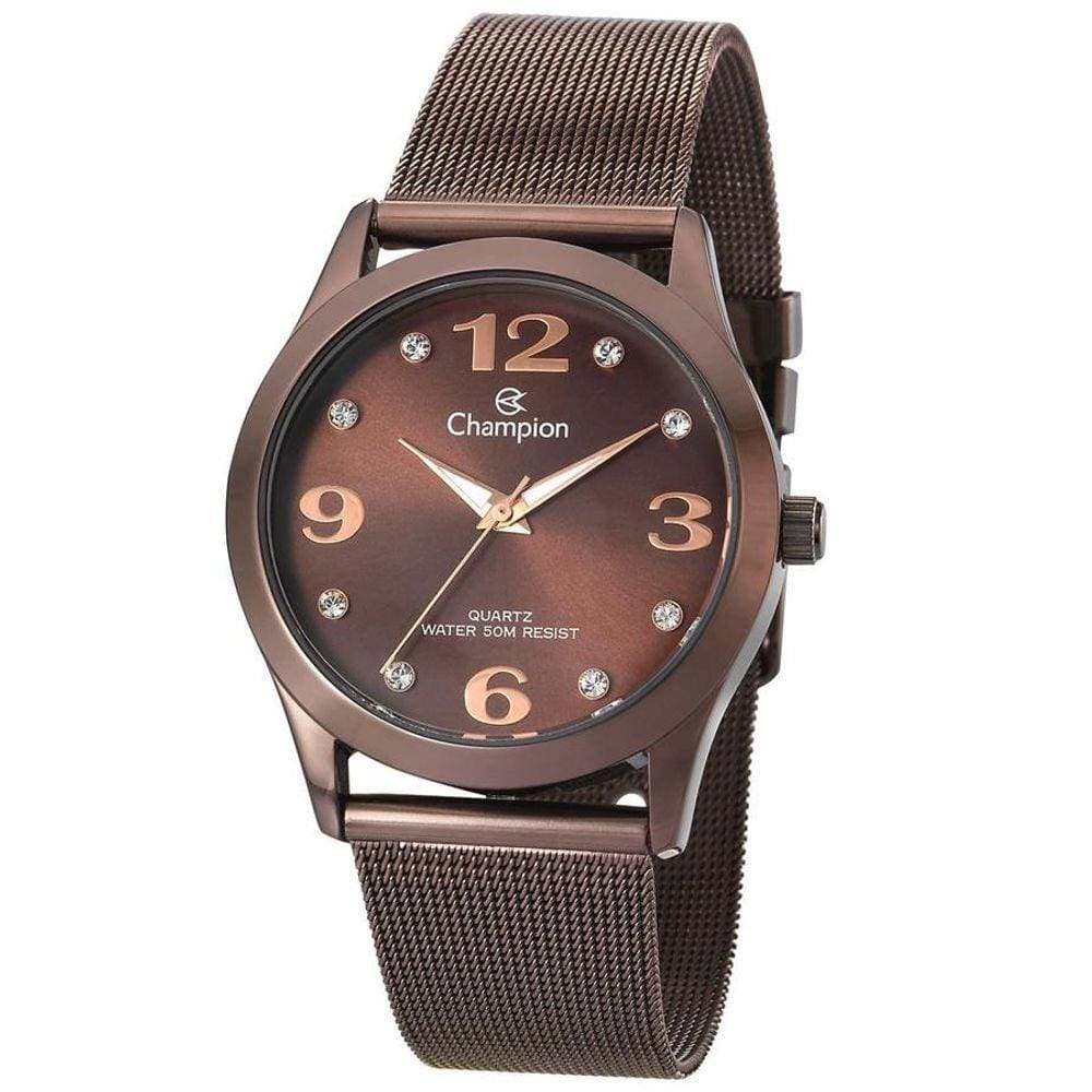 Relógio Champion Feminino Ref: Cn29098r Casual Chocolate