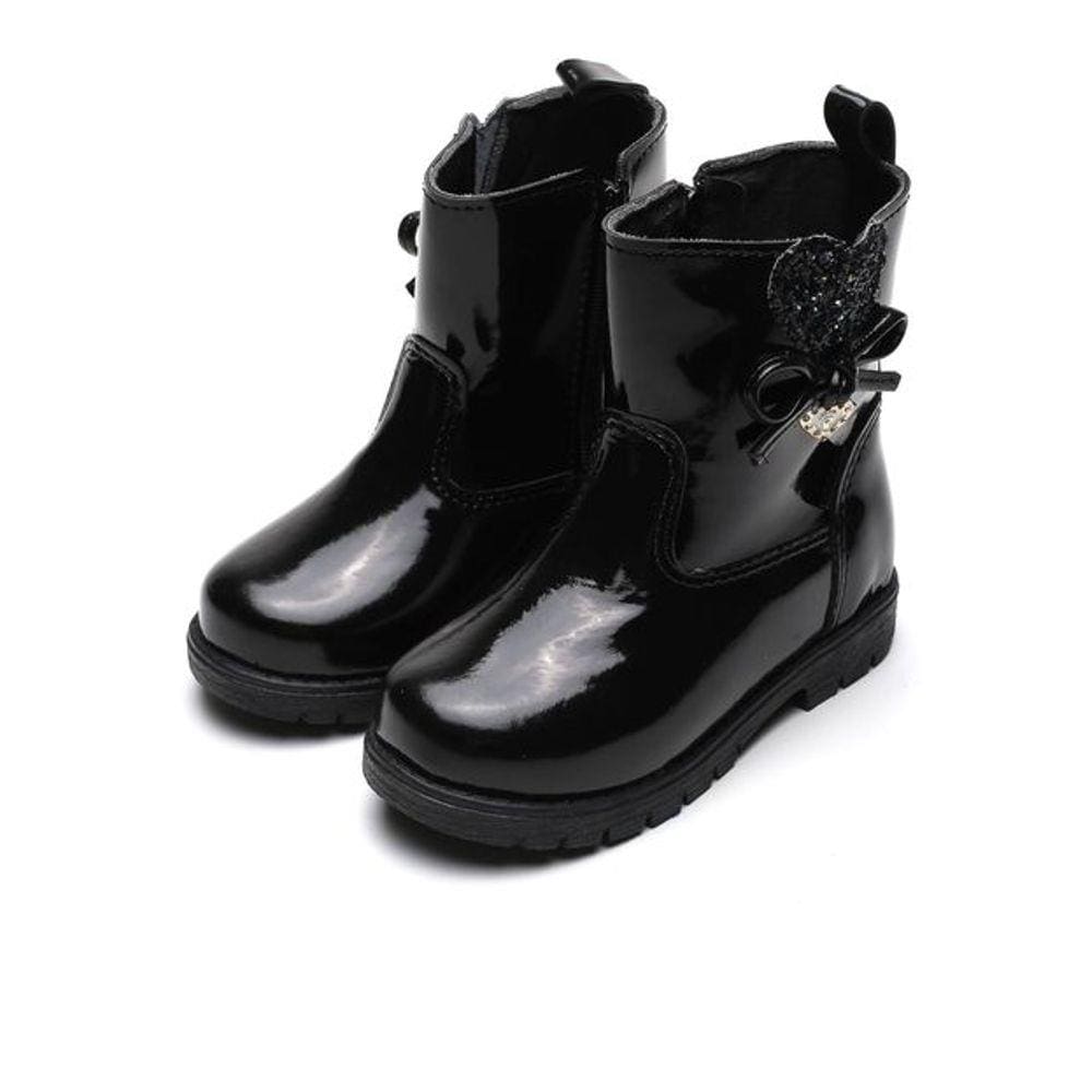Bota Infantil Ortopasso Love Menina Verniz Preto