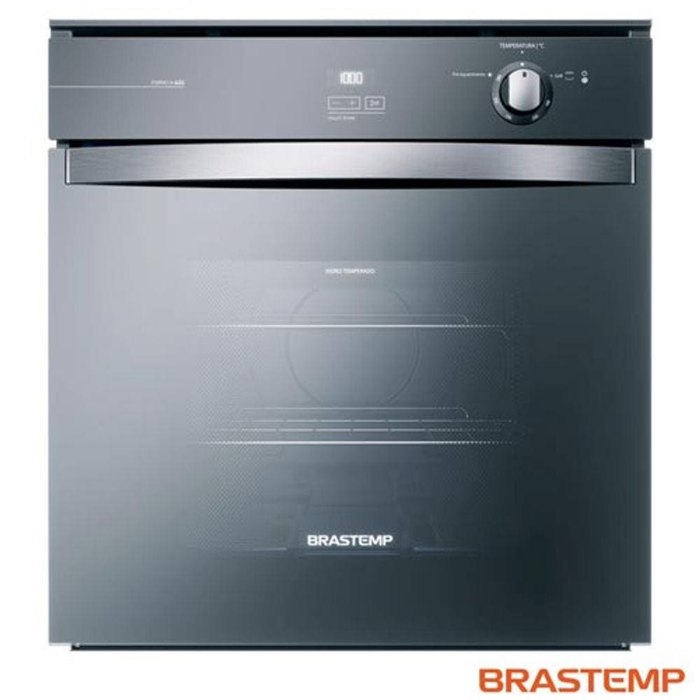 Forno à Gás de Embutir Brastemp 78L (liquidas) 84L (Bruto) de Capacidade, Grill e Timer Touch Inox Espelhado  - BOA84AE