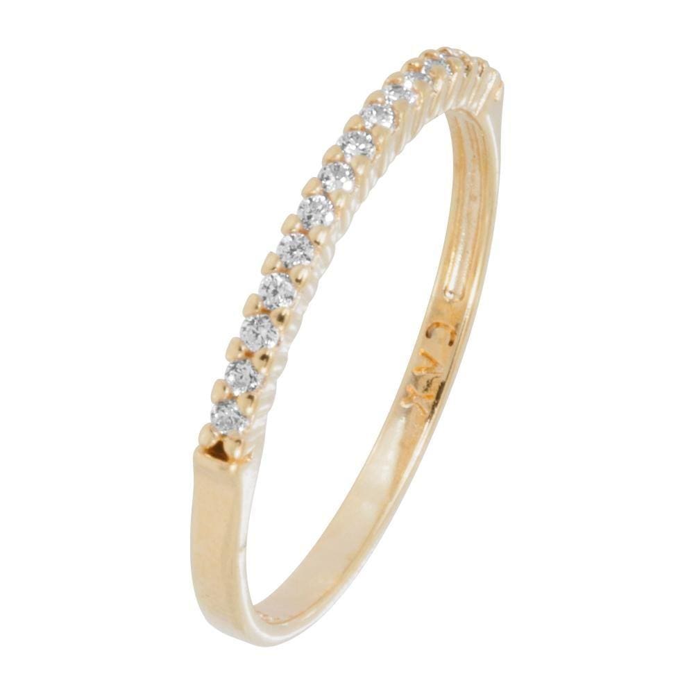 Anel Prata c/ Ouro 18K Aparador com Zircônia Branca 2mm