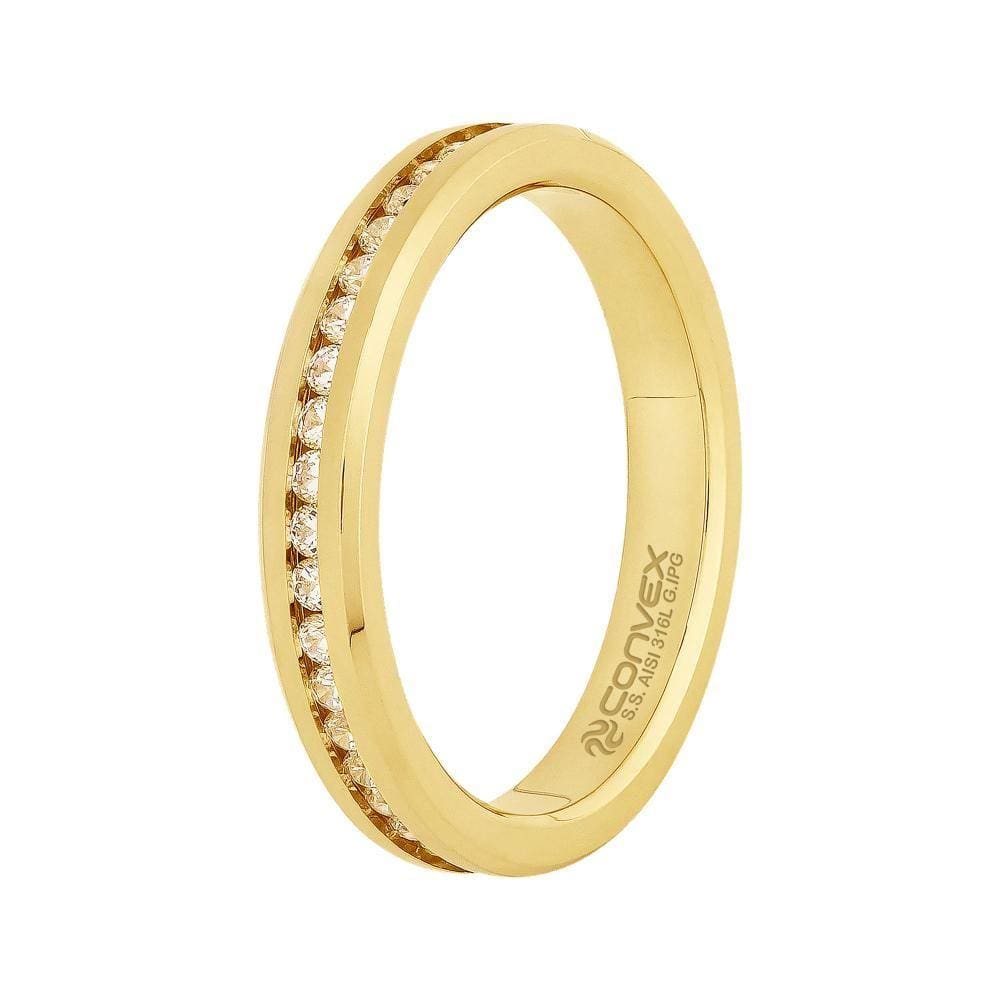 Aliança Aço Atena *Deusa da Sabedoria 3.45mm Gold IPG