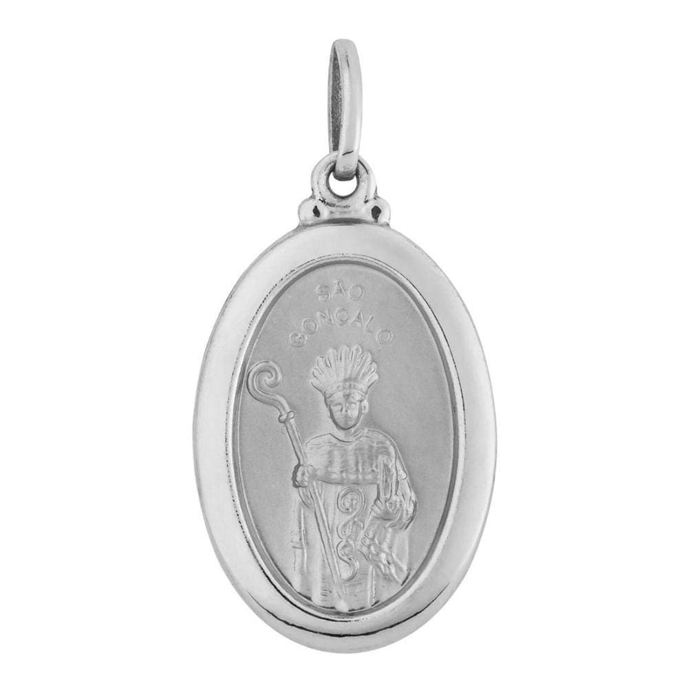 Pingente Aço São Gonçalo Oval 30x21mm