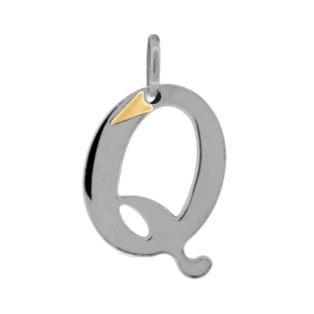 Pingente Aço Letra Q com AU