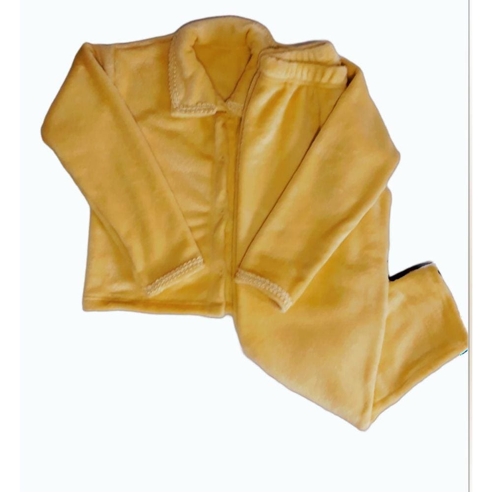 Pijama de Inverno Thamawey Aberto Feminino Amarelo