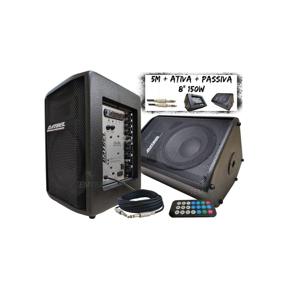 KIT CAIXA DE SOM 8” 150W DATREL BLUETOOTH PROFISSIONAL